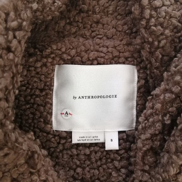 By Anthropologie Sherpa Lined Parka Jacket Aviator, Moto, Chore Coat Small - Picture 14 of 17